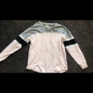 PINK vs lace up top